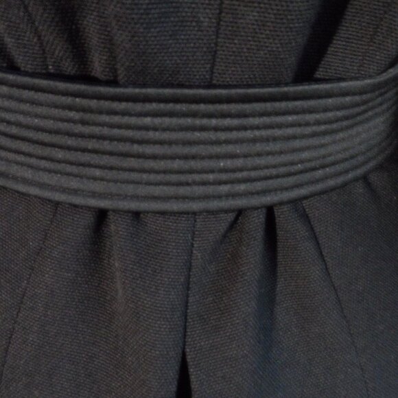 Moschino Cheapandchic Black 100% Virgin Wool Front Button Belted Coat Size US 6 - Picture 10 of 16